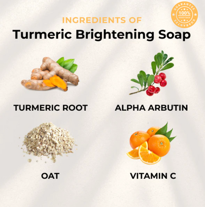 Turmeric Brightening Soap (with Vitamin C, Alpha Arbutin, Oat)